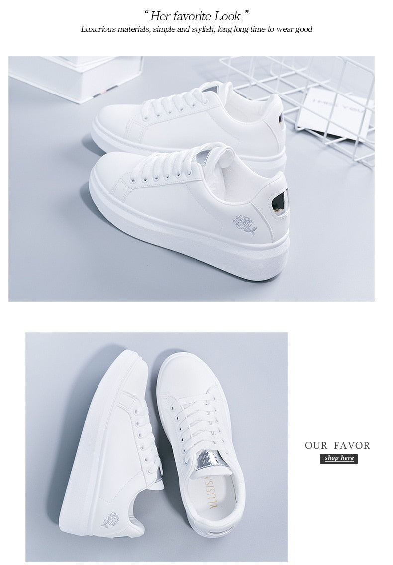 Floral Elegance: 2025 Spring Autumn Lace-Up Women's Running Shoes.
