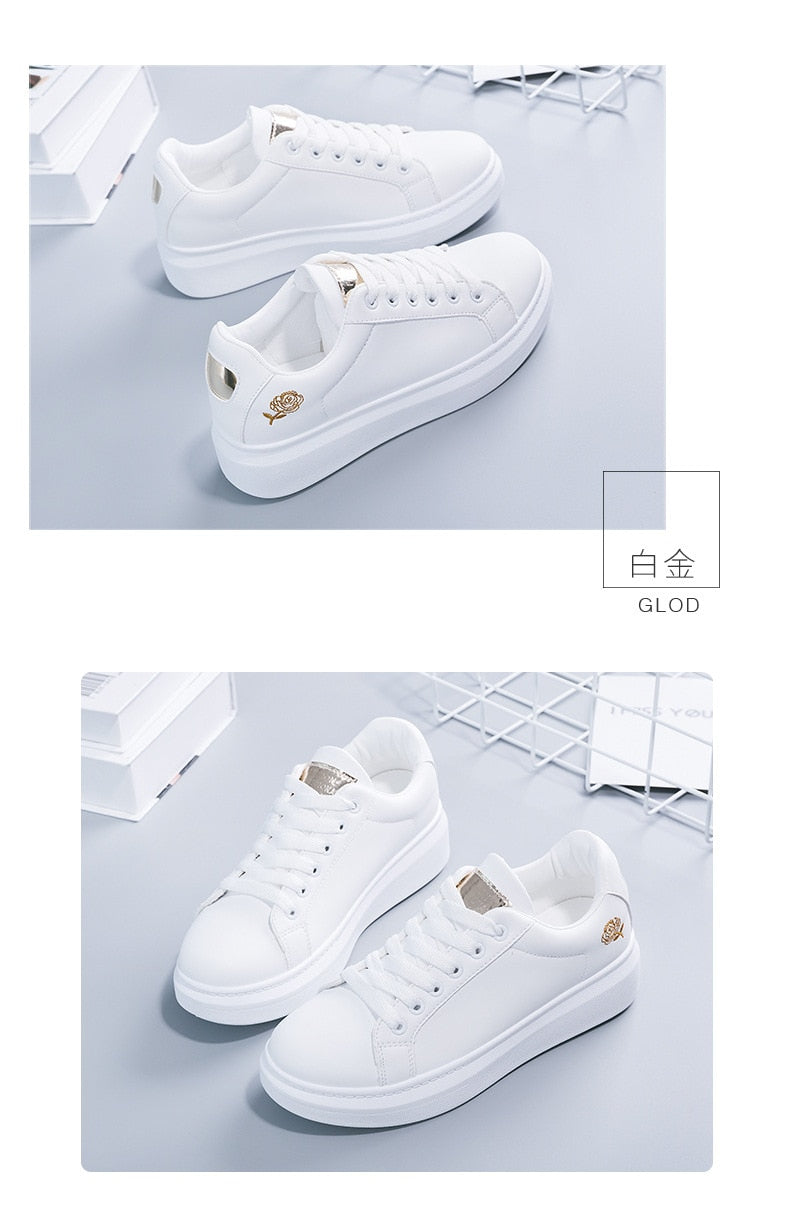 Floral Elegance: 2025 Spring Autumn Lace-Up Women's Running Shoes.