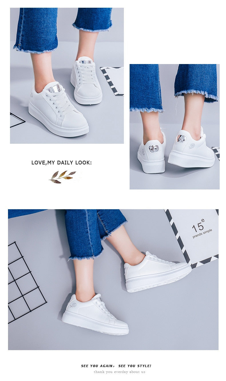 Floral Elegance: 2025 Spring Autumn Lace-Up Women's Running Shoes.