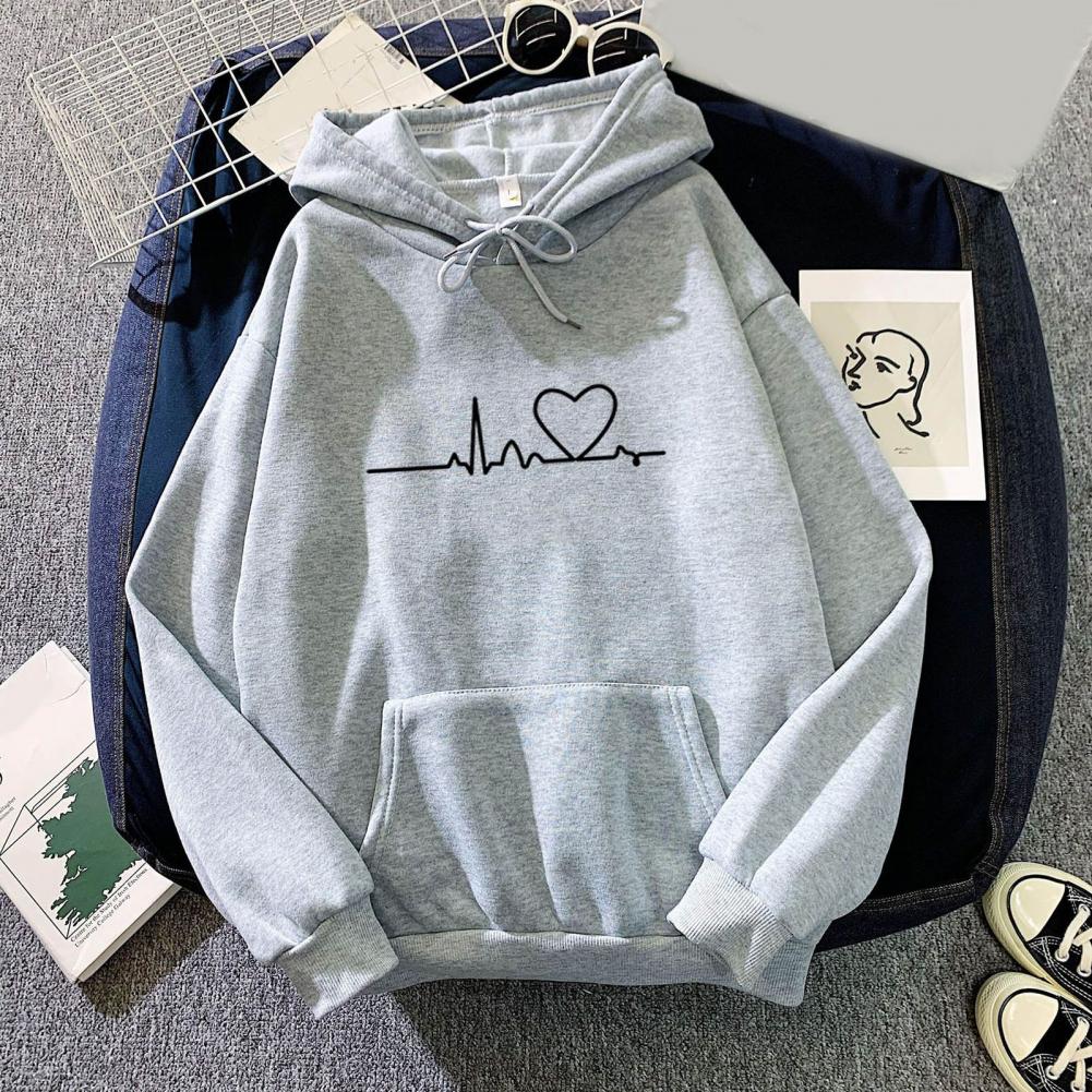 Tricolor Letter Print Hoodies for Women