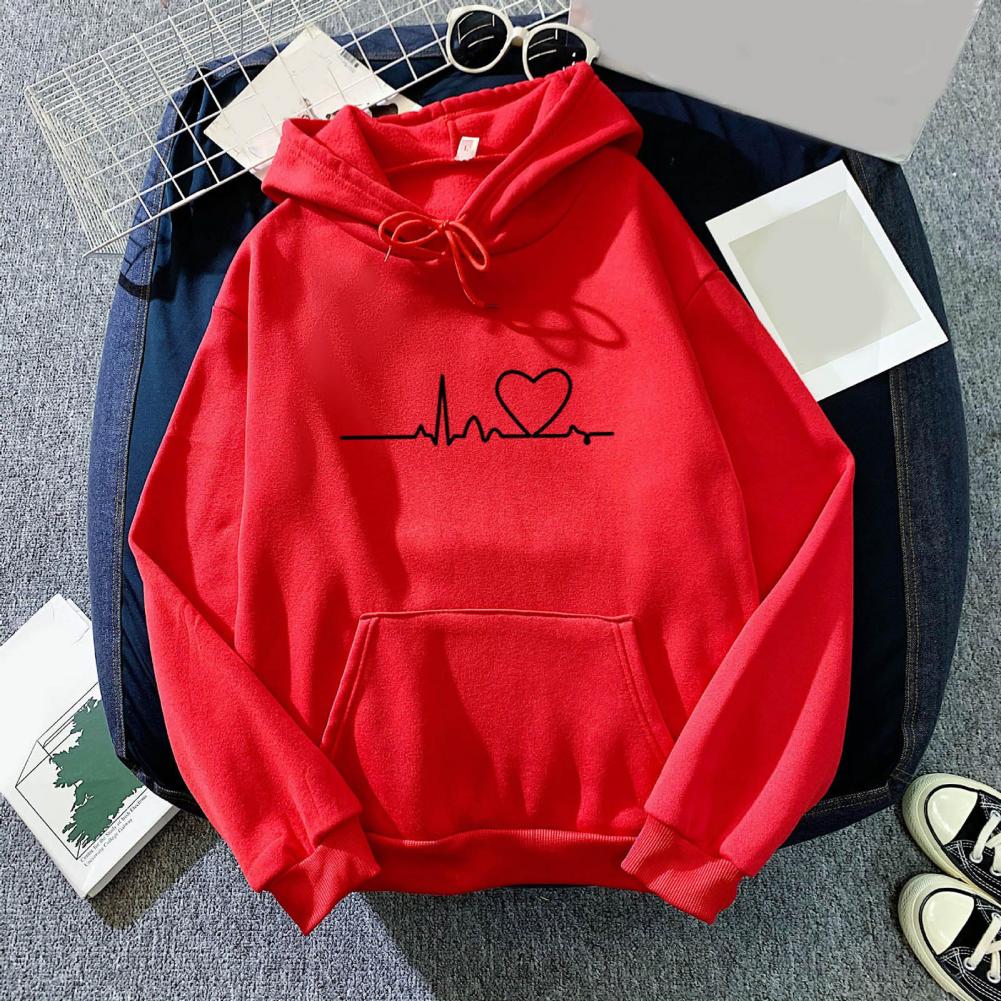 Tricolor Letter Print Hoodies for Women
