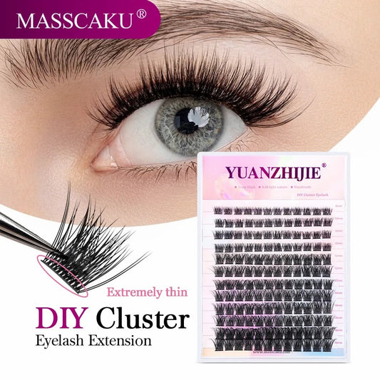 Rainbow Elegance: 144 Russian Volume Cluster Lashes
