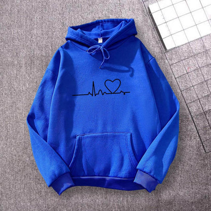 Tricolor Letter Print Hoodies for Women
