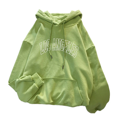 Tricolor Letter Print Hoodies for Women