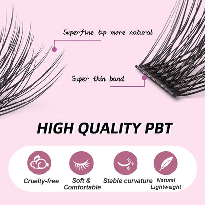 Rainbow Elegance: 144 Russian Volume Cluster Lashes