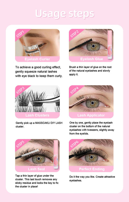 Rainbow Elegance: 144 Russian Volume Cluster Lashes