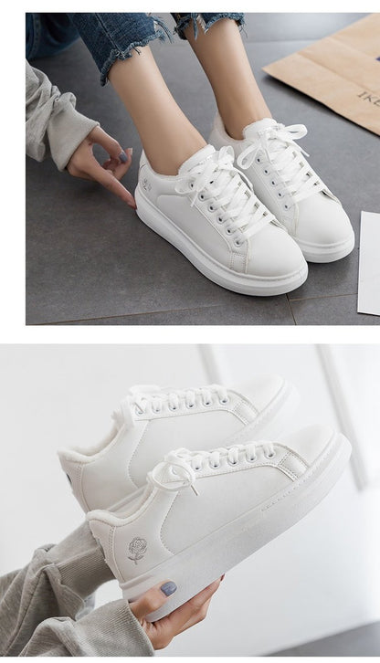 Floral Elegance: 2025 Spring Autumn Lace-Up Women's Running Shoes.