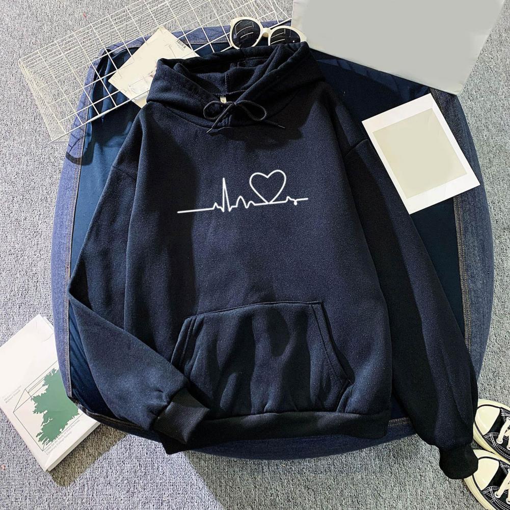 Tricolor Letter Print Hoodies for Women