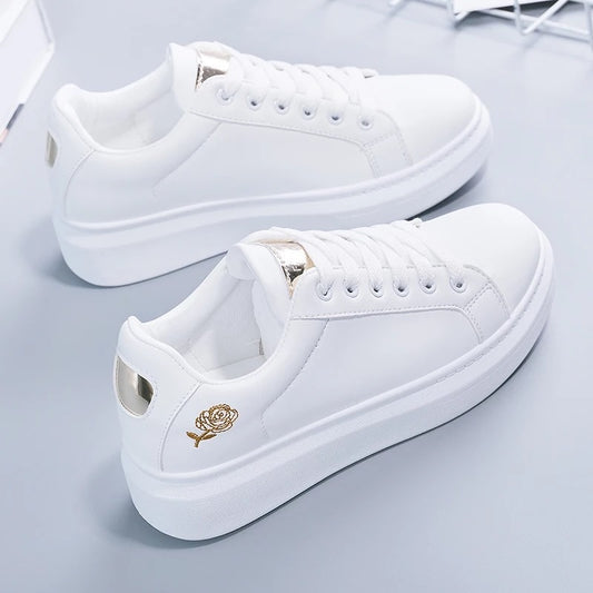 Floral Elegance: 2025 Spring Autumn Lace-Up Women's Running Shoes.