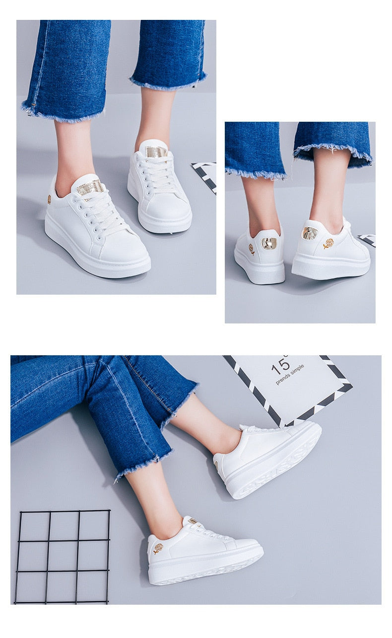 Floral Elegance: 2025 Spring Autumn Lace-Up Women's Running Shoes.